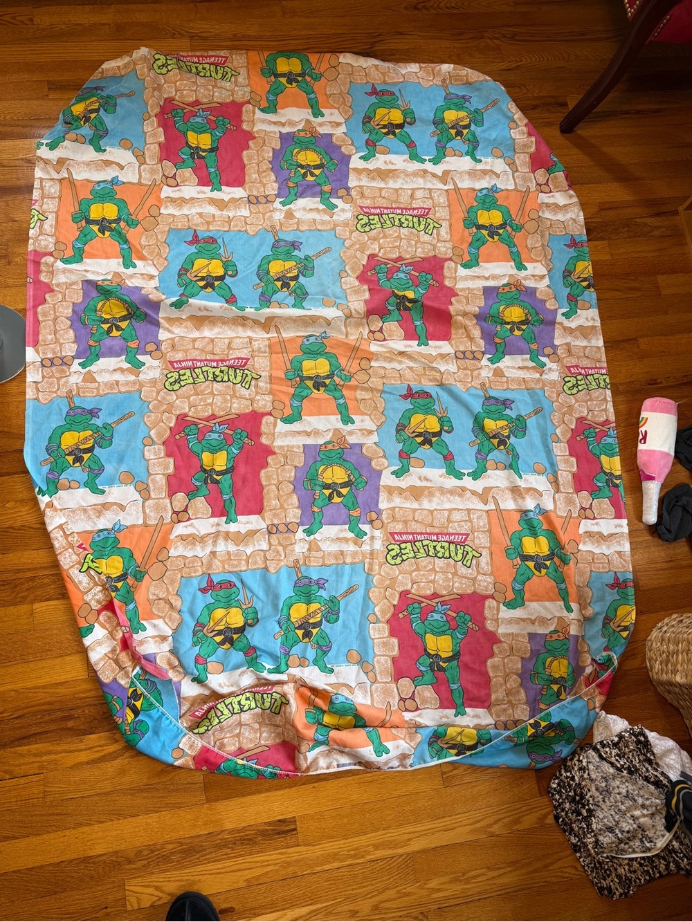 Tmnt Teenage Mutant Ninja Turtle Vintage Fitted Twin Bed Sheet 80s 90s